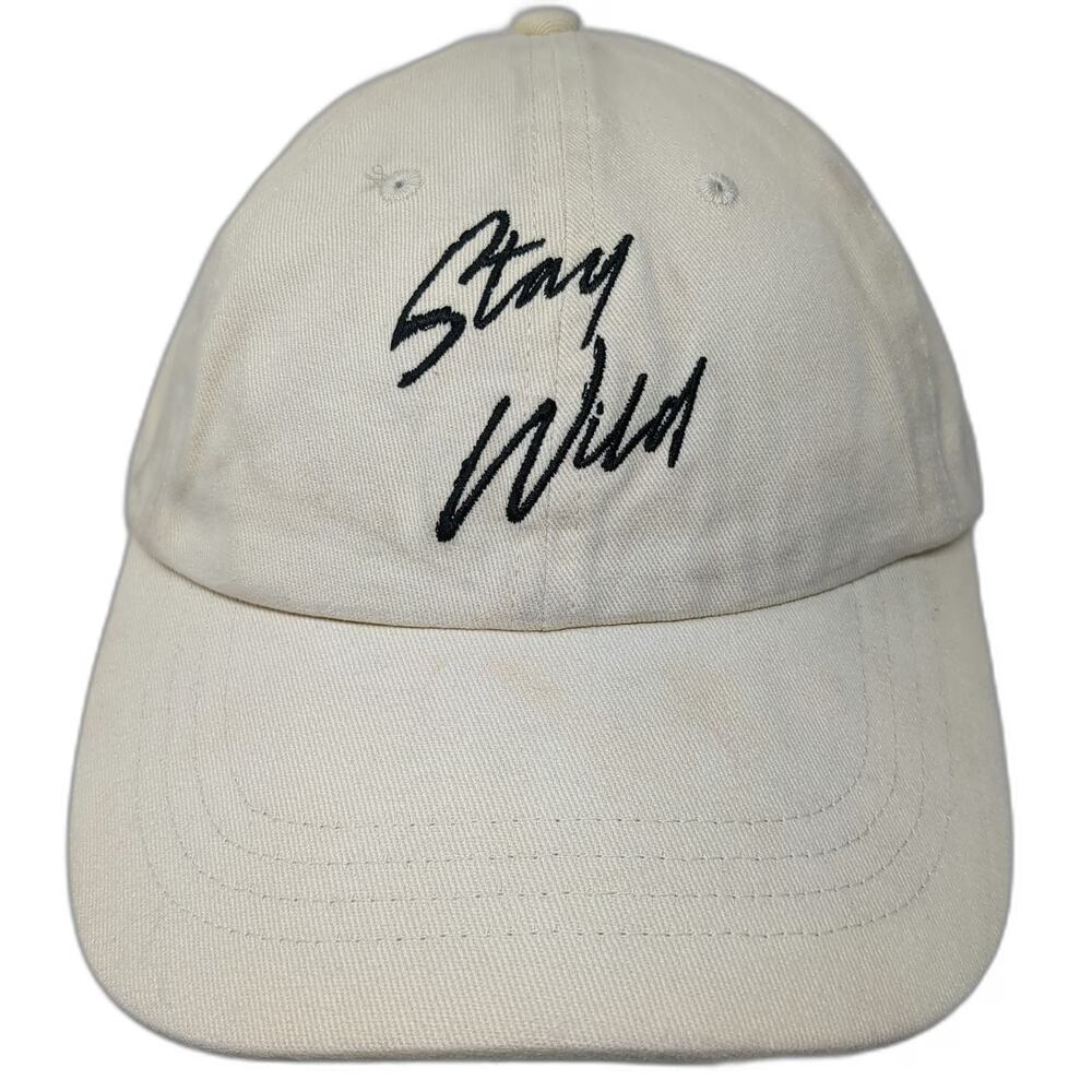 Atticus Baseball Cap Beige One Size Stay Wild Embroidery Slideback Cotton hat
